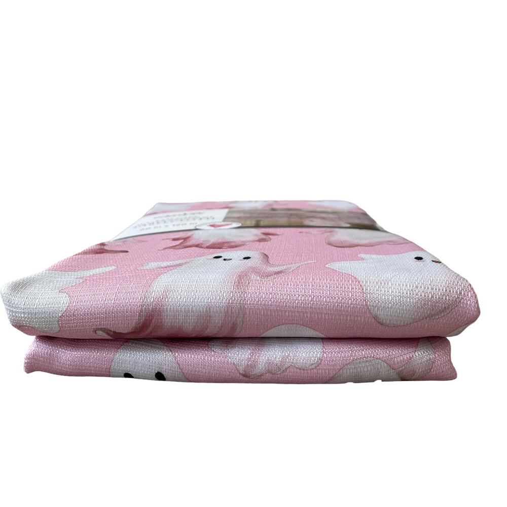 Colordrift Halloween Ghost Tablecloth 60x120 Pastel Pink & White Easy Care NEW - Picture 9 of 15